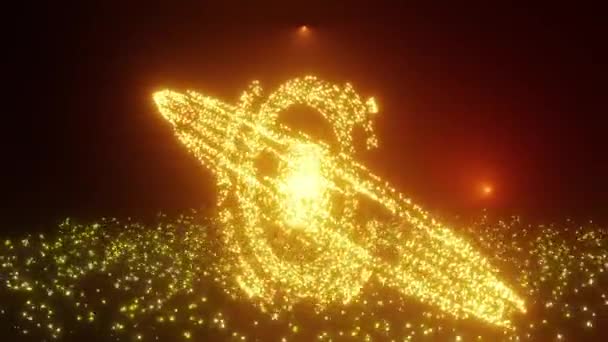Ήλιος Αστέρι Φυσά Χρυσό Σωματιδίων Animation Φόντο — Αρχείο Βίντεο