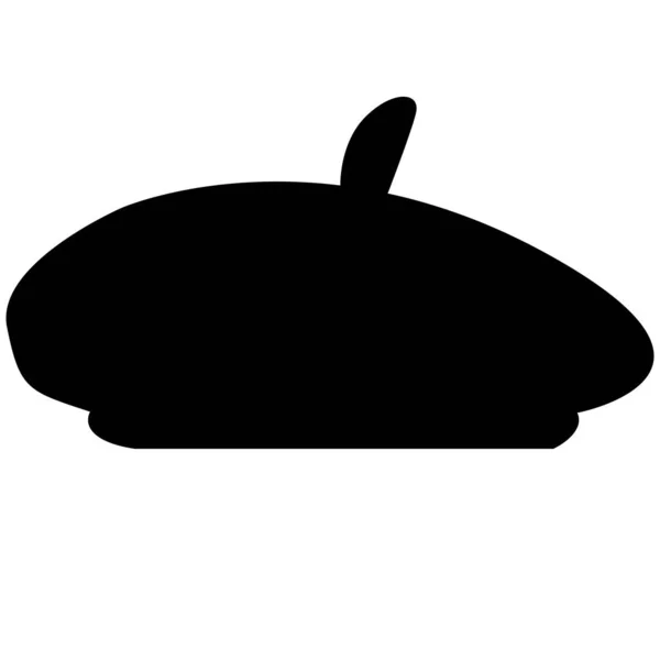 Ikona Baretu Bílém Pozadí Mime Černý Baret Znamení Symbol Mimic — Stockový vektor