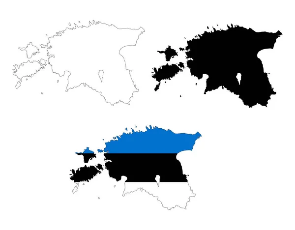 Mappa Estonia Sfondo Bianco Estonia Mappa Outline Estonia Mappa Vettoriale — Vettoriale Stock