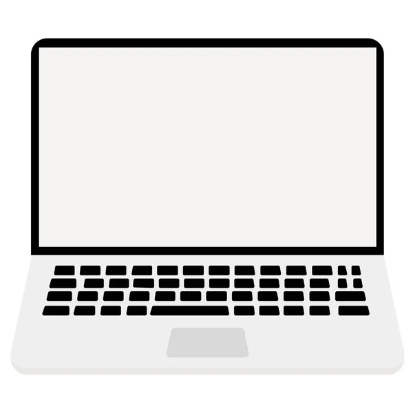 Laptop Flaches Symbol Auf Weißem Hintergrund Computerlaptop Mit Leerem Bildschirm — Stockvektor