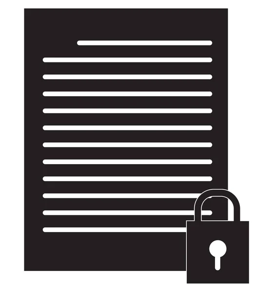 Icona Protezione File Sfondo Bianco Segno Crittografia Simbolo Del File — Vettoriale Stock