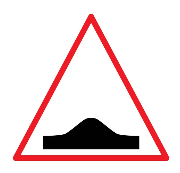 速度バンプ警告サイン 白い背景に道路バンプアイコン フラットなスタイル — ストックベクタ