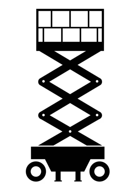 Saxar Lyfta Ikon Vit Bakgrund Lyftmaskinens Symbol Industriella Lyftmaskinertecken Platt — Stock vektor
