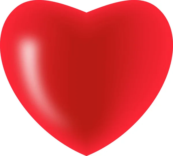 Illustration Kärlek Röda Hjärtan Ikon Glänsande Vektorhjärta Alla Hjärtans Dag — Stock vektor