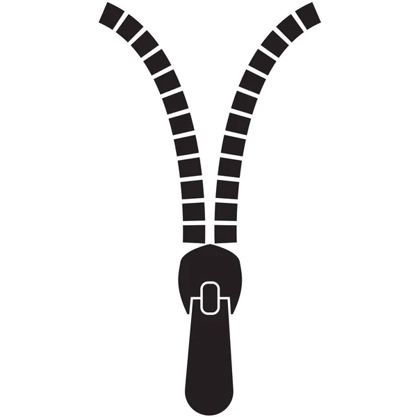 Reißverschlusssymbol Auf Weißem Hintergrund Reißverschlusszeichen Flacher Stil — Stockvektor