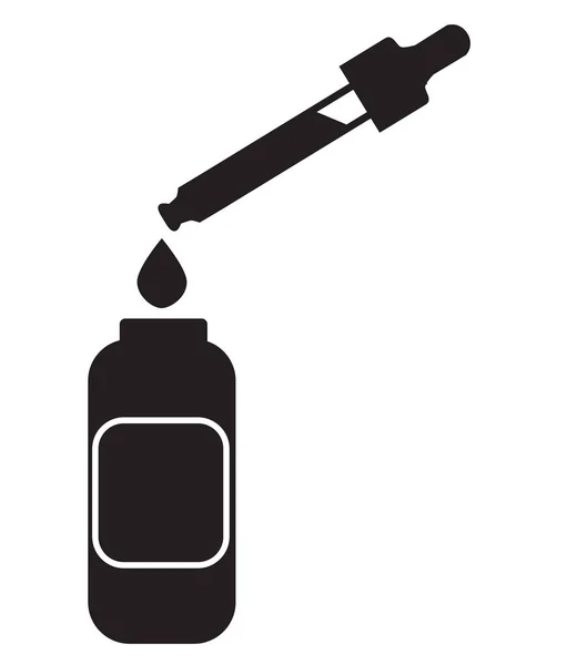 白色背景上的血清图标 有血清或油的酒瓶 血清或精油的标志 扁平风格 — 图库矢量图片