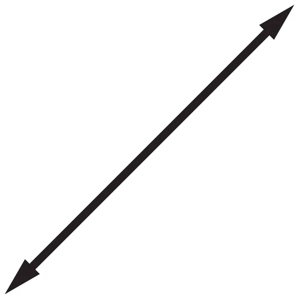 Diagonale Dünne Doppelpfeil Symbol Auf Weißem Hintergrund Doppelpfeil Zeichen Flacher — Stockvektor