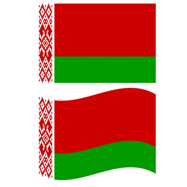 Waving Flag Belarus Belarus Flag White Background Flat Style — Stock Vector