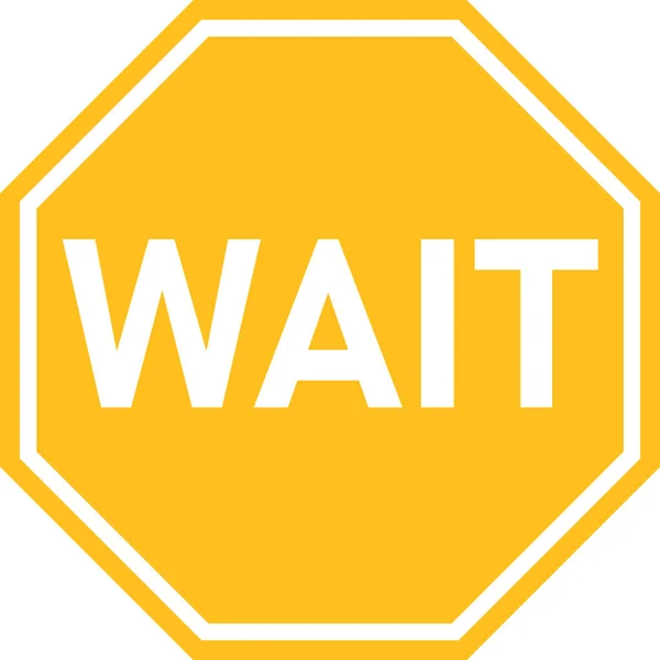 Wait Sign White Background Traffic Regulatory Warning Symbols Flat Style — Stock Vector