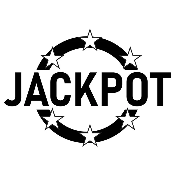 白い背景にジャックポットアイコン 大きな勝利のサインだ ジャックポットカジノロットシンボル フラットなスタイル — ストックベクタ