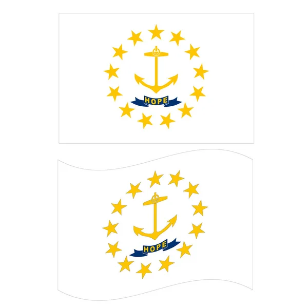 波特兰飘扬的旗帜 白色背景的波特兰旗 扁平风格 — 图库矢量图片