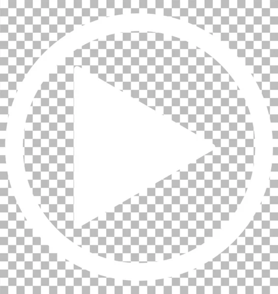 Иконка Кнопки Игры Прозрачном Фоне Плоский Стиль Белый Значок Кнопки — стоковый вектор