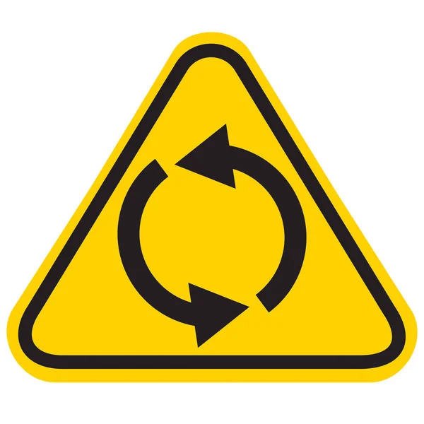 Panneau Avertissement Danger Forme Triangle Arrondi Avec Symbole Flèche Style — Image vectorielle