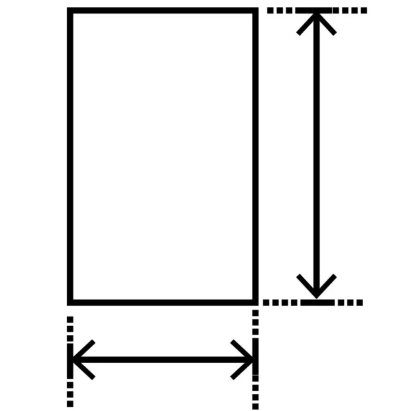 Höhe Und Breite Symbol Auf Weißem Hintergrund Fläche Oder Größe — Stockvektor