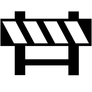 Beyaz arkaplanda barikat simgesi. Bariyer. düz biçim.