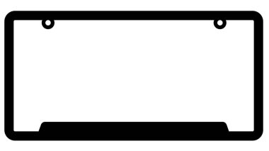 License plate frame icon on white background. License Plate with copy space. flat style. 