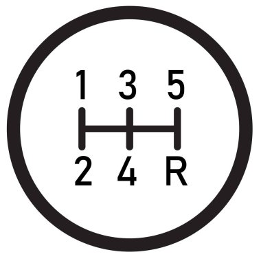 Gearbox icon on white background. Gear shifter symbol. manual transmission sign. speed shifter. flat style.