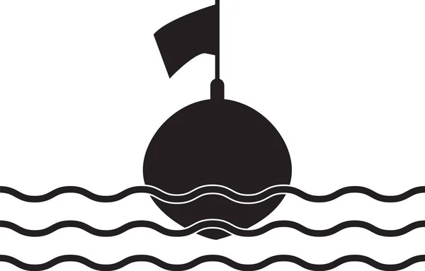 Значок Ныряющего Буя Белом Фоне Символ Морского Морского Отдыха Знак — стоковый вектор