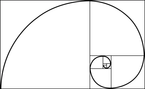 Goldene Spirale Mathematische Formel Als Richtschnur Für Die Harmoniekomposition Abstrakte — Stockvektor
