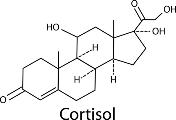 Cortisol Hormone Icon White Background Stress Hormone Symbol Cortisol Chemical — Stock Vector