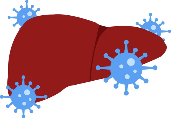 Піктограма Гепатиту Білому Тлі Концепція Вірусного Гепатиту Вірус Гепатиту Атакує — стоковий вектор