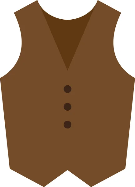Icona Gilet Marrone Sfondo Bianco Cinturino Cowboy Segno Gilet Western — Vettoriale Stock