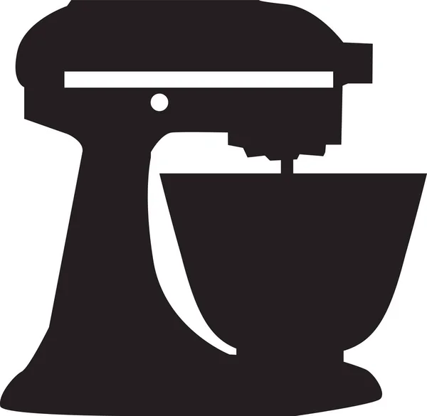 白色背景的厨房搅拌器图标 混合器的标志 站在混合器符号 扁平风格 — 图库矢量图片