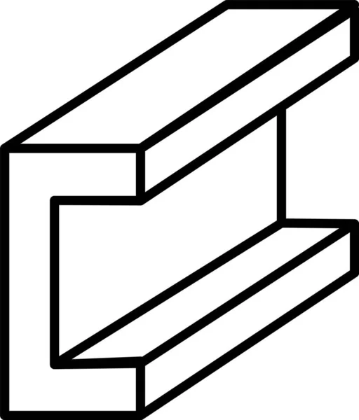 Balken Lineares Symbol Auf Weißem Hintergrund Stahlkonstruktionsschild Symbol Für Metallprodukte — Stockvektor