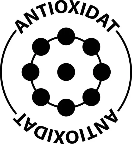 Antioxidant Pictogram Witte Achtergrond Radicaal Vrij Oxidant Molecuul Teken Oxidant — Stockvector