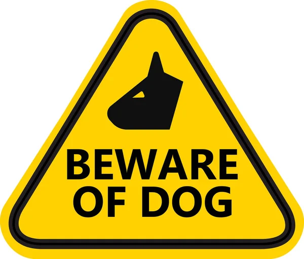 犬のサインに注意してください 警告ガード犬のシンボル フラットなスタイル — ストックベクタ