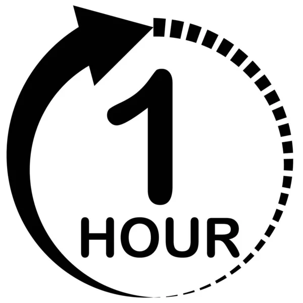 Icono Redondo Una Hora Sobre Fondo Blanco Signo Reloj Hora — Archivo Imágenes Vectoriales