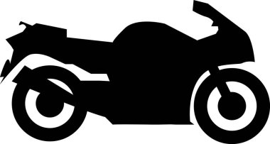 Beyaz arka planda motosiklet ikonu. Bisiklet tabelası. Ulaşım sembolü. düz biçim.