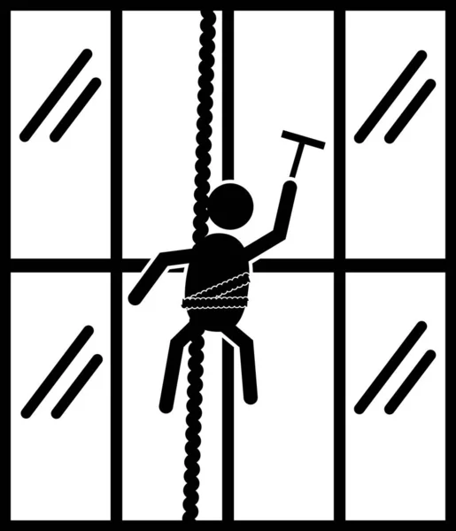 Очищувач Вікон Високої Будівельної Ікони Знак Чистоти Вікон Очищення Символу — стоковий вектор