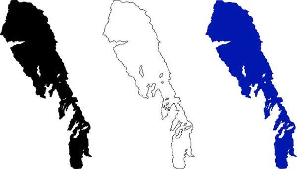 温尼伯湖的白色背景图标 温尼伯湖加拿大地图签署 温尼伯湖马尼托巴省加拿大 扁平风格 — 图库矢量图片