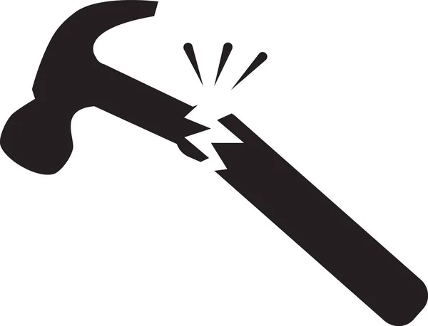 Broken Hammer Icon White Background Broken Equipment Sign Flat Style — Stock Vector