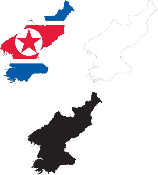 Carte Corée Nord Sur Fond Blanc Plan Corée Nord Carte — Image vectorielle