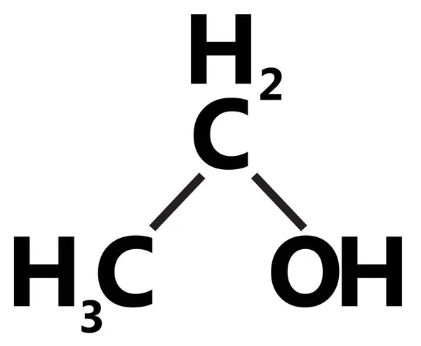 白色背景上的乙醇分子结构图标 酒精标志 扁平风格 — 图库矢量图片