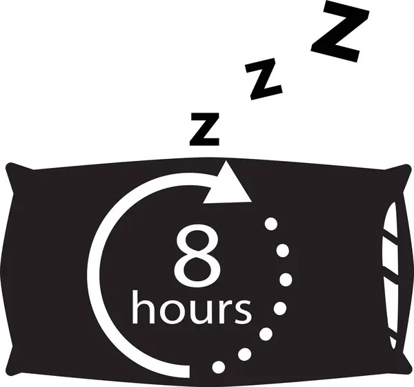 Horas Sueño Icono Signo Hora Dormir Hora Acostarse Símbolo Estilo — Vector de stock