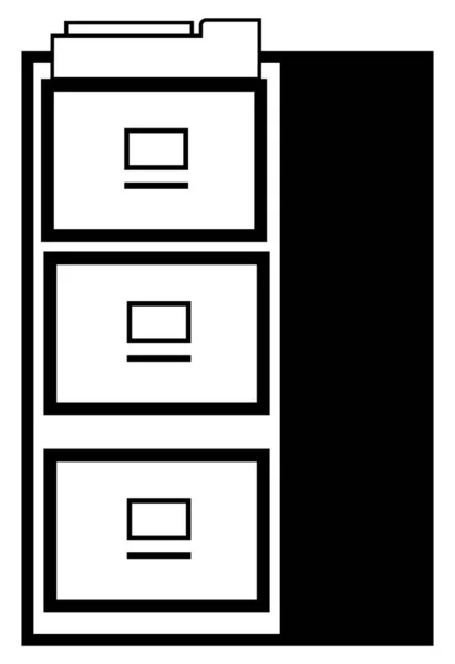 Αρχείο Εικονίδιο Υπουργικό Συμβούλιο Αρχειοθέτηση Ντουλάπι Τρεις Πινακίδα Συρτάρι Ανοιχτό — Διανυσματικό Αρχείο