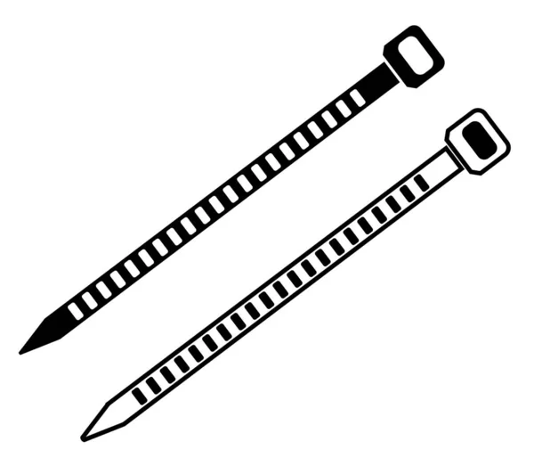 Kabelbinder Symbol Umrisse Logo Von Baumaterialien Ausschnitt Silhouette Kabelbinder Zeichen — Stockvektor