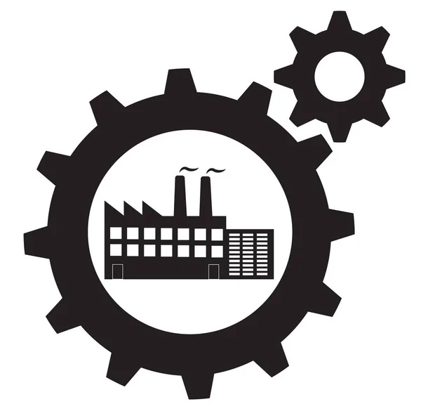 Icône Industrielle Panneau Industriel Symbole Centre Commercial Logo Usine Style — Image vectorielle