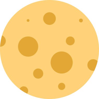 Dolunay simgesi. Ay ışığı. Çizgi film gezegeni Ay sembolü. düz biçim. 