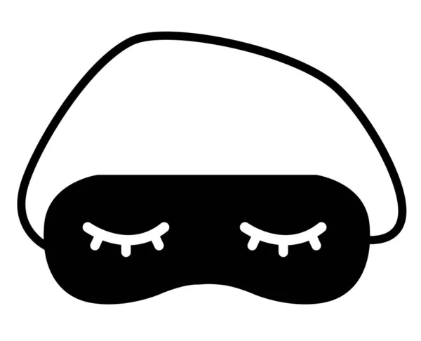 Augenmaskensymbol Schlafmaske Mit Wimpern Schlafmaskenzeichen Flacher Stil — Stockvektor