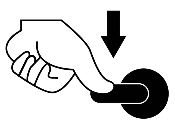 Spülgriff Symbol Symbol Auf Türschild Flacher Stil — Stockvektor