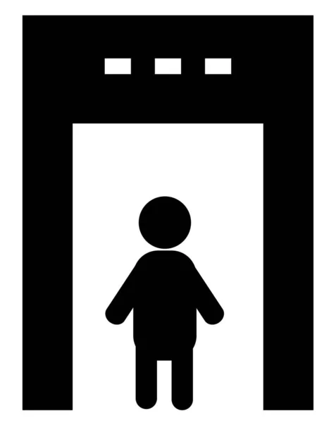 Ikona Bezpečnostního Skeneru Letiště Značka Bezpečnostní Brány Lidský Rentgen Symbol — Stockový vektor