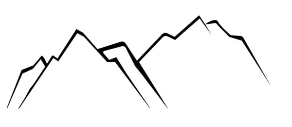 Dağların Simgesi Volkan Işareti Zirve Sembolü Tepe Logosu Düz Biçim — Stok Vektör