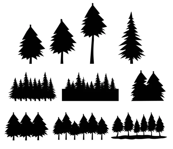 Ícone Árvores Vintage Sinal Florestal Logotipo Árvores Símbolo Madeiras Perenes —  Vetores de Stock