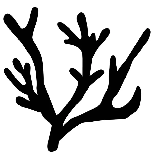 Algen Ikone Aquarienpflanze Unter Wasser Zeichen Korallensymbol Seekorallen Logo Flacher — Stockvektor