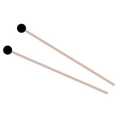 Orkestra bagetleri tokmak simgesi. Orkestra baget işareti. düz biçim.