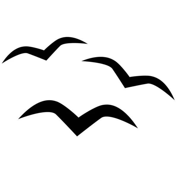 Икона Чайки Птицы Простой Знак Плоский Стиль — стоковый вектор